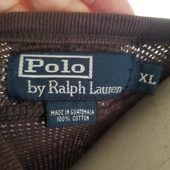 Men's Polo, by Ralph Lauren waffle weave pullover sweater in cocoa brown sz XL - Picture 6 of 6